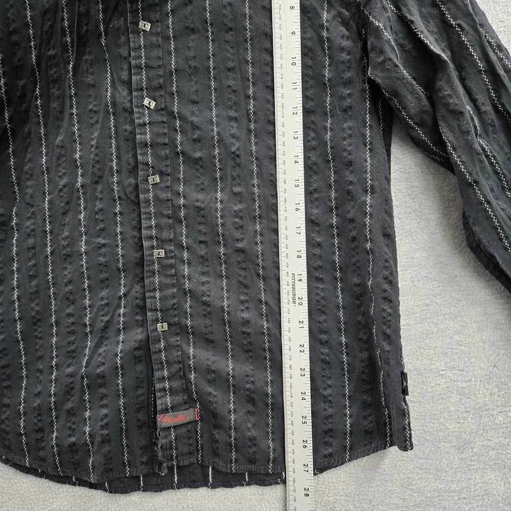 VINTAGE Fender‎ By Rock & Roll Religion Men Button Up Shirt L Cross Grunge Y2K
